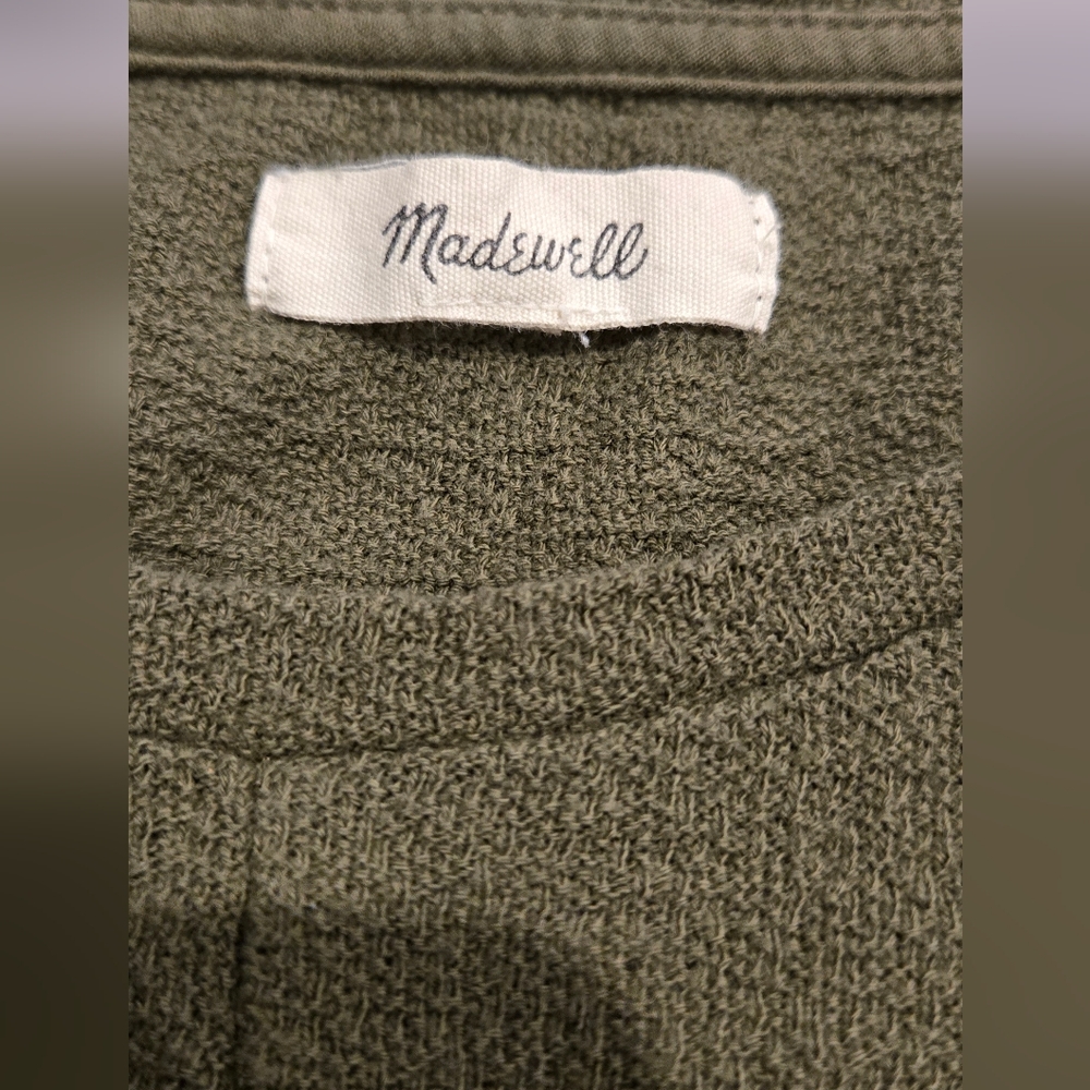 Euc Madewell green tie front blouse sz M. Perfect for office or date night. - Picture 4 of 8